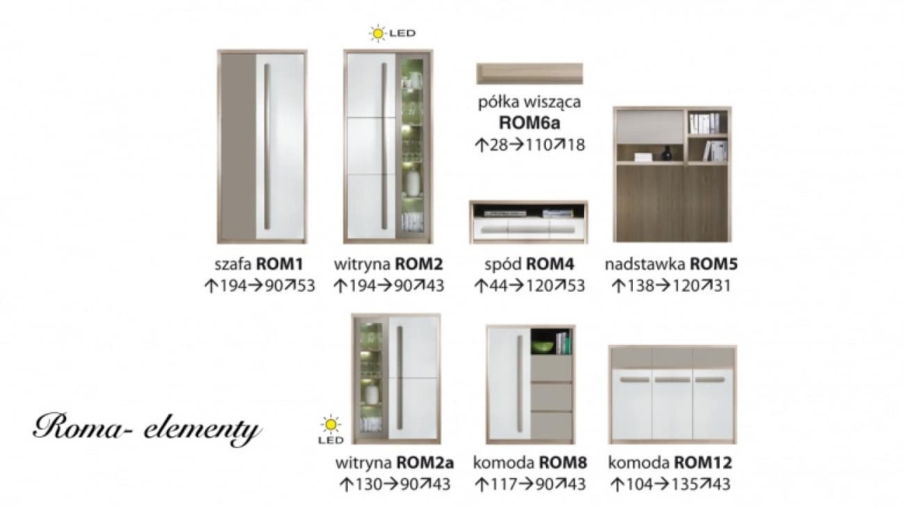 Living Roma 1/Biblioteca, 300 cm x 194 cm x 53 cm, alb lucios cu gri - imagine 2