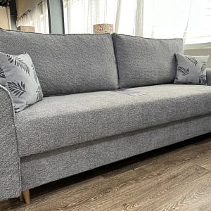 Canapea Viva, extensibila, Pocket, UltraSleep, Gri Deschis, 224 cm x 95 cm x 86 cm, 3 locuri Picioare de 10 cm