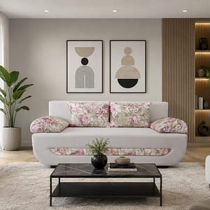 Canapea Trendy Pocket bej UltraSleep, extensibila, 196 cm x 95 cm x 80 cm, 3 locuri
